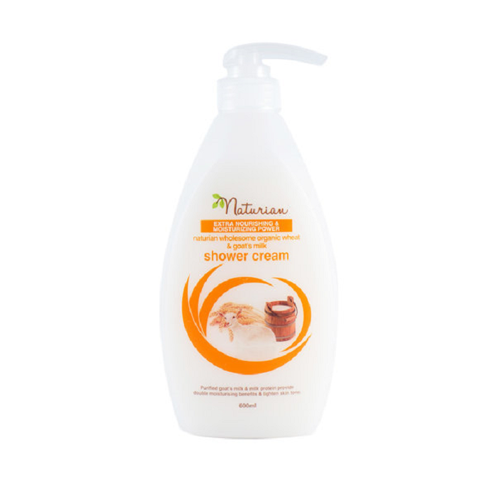 NATURIAN Shower Cream Organic Wheat Body Wash 600ml